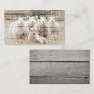 Rustic Sheep Baby Lamb Burlap Business Card