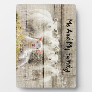 Rustic Sheep Baby Lamb Burlap Plaque