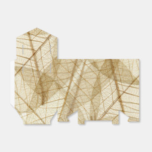 Rustic Sheer Cream Lace Leaves Favour Box