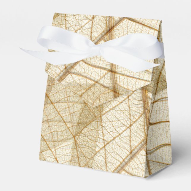 Rustic Sheer Cream Lace Leaves Favour Box (Front Side)
