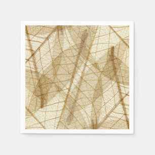 Rustic Sheer Cream Lace Leaves Napkin