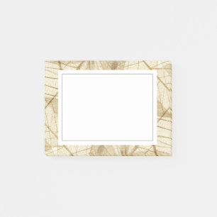Rustic Sheer Cream Lace Leaves Post-it Notes