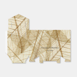 Rustic Sheer Cream Lace Leaves Wedding Favour Box