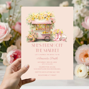 Rustic She's Fresh Off the Market Bridal Shower Invitation