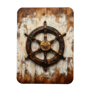 Rustic Ship Wheel Helm Nautical Flexible Magnet