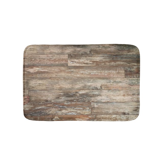Rustic Shiplap Beach Bathroom Decor Bath Mat (Front)
