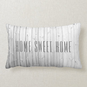 Rustic shiplap driftwood pattern Home Sweet Home Lumbar Cushion