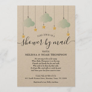 Rustic Shower By Mail Long Distance Neutral Baby Invitation
