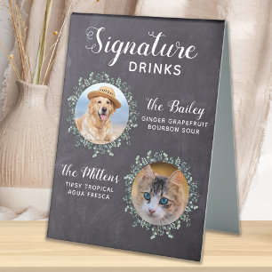 Rustic Signature Drinks Pet Wedding Custom 2 Photo