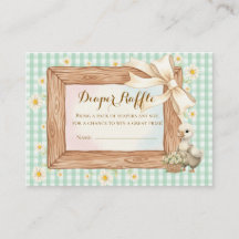 Rustic Silly Goose Baby Shower Diaper Raffle Card