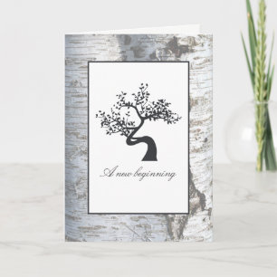 Rustic Silver Birch Tree Baby Girl Announcement