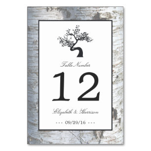 Rustic Silver Birch Tree Wedding Table No. Number