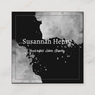 Rustic Silver Black Handcrafted Jewellery Square Business Card