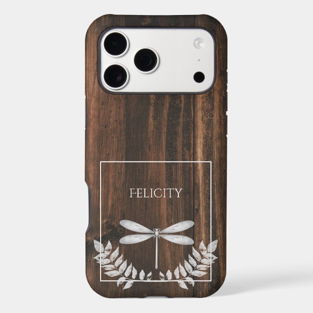 Rustic Silver Dragonfly Case-Mate iPhone Case (Back)