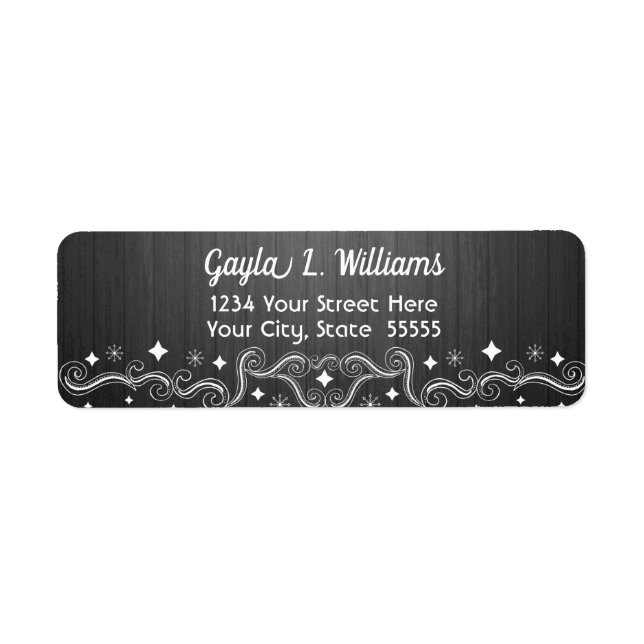 Rustic Silver Sparkle Elegant return address Label (Front)
