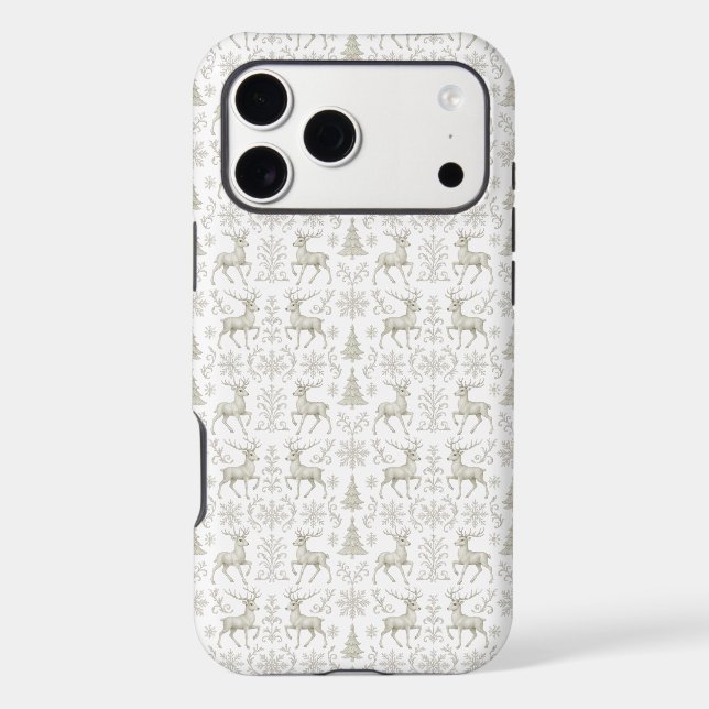 Rustic, Silver/White modern Christmas pattern (Back)