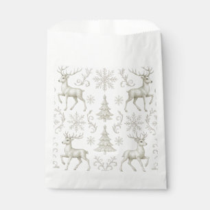 Rustic, Silver/White modern Christmas pattern Favour Bag