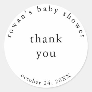 Rustic Simple Baby Shower Thank You Sticker