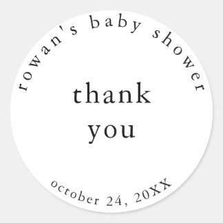 Rustic Simple Baby Shower Thank You Sticker