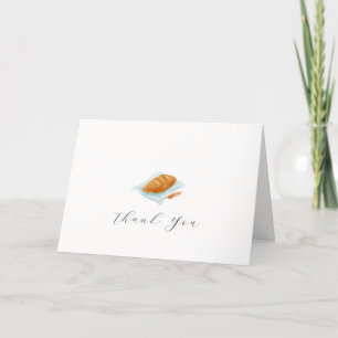 Rustic Simple Baking Bun In The Oven Baby Shower  Thank You Card