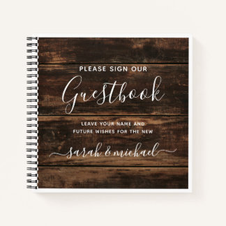 Rustic Simple Elegant Barn Wood Wedding Guest Book