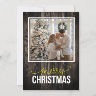 Rustic Simple Family Christmas Holiday Card
