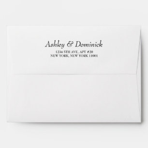 Rustic Simple Italic Wedding Return Address Envelope