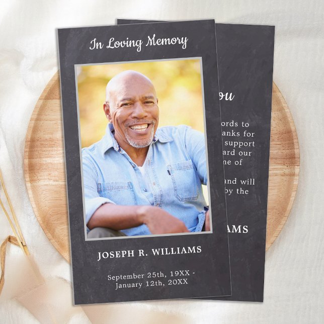 Rustic Simple Memorial Photo Funeral Thank You Card (Creator Uploaded)