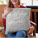 Rustic Simple Modern Always and Forever Gift Grey Cushion<br><div class="desc">Add a special touch to your home with this customisable Rustic Simple Modern Always and Forever Throw Pillow by Mylini Design. Choose from a selection of text colours to make the perfect personalised gift for newlyweds or any couple in love.</div>