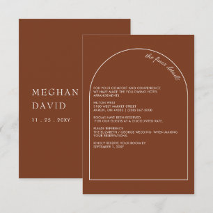 Rustic Simple Modern Arch Terracotta Wedding  Enclosure Card
