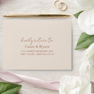 Rustic Simple Terracotta Wedding Invitation Envelope