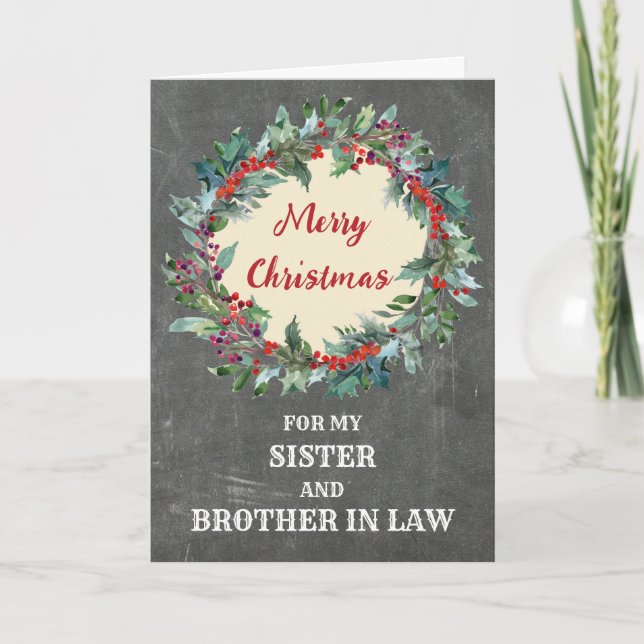Rustic Sister and Brother in Law Merry Christmas Card (Front)