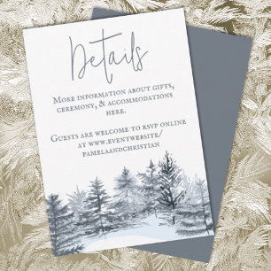 Rustic Slate Grey Forest Wedding Details Advice Ca Card