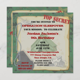 Rustic Sleepover Party Invitation