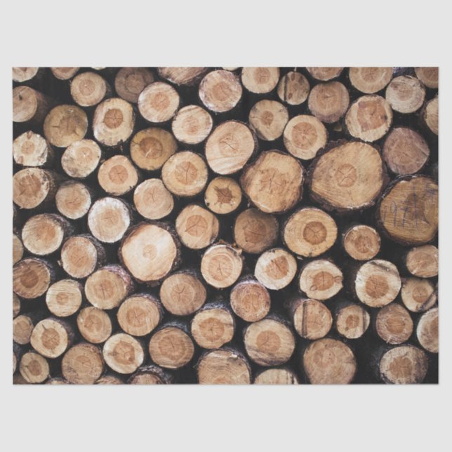 Rustic Slices Wood Stumps Tissue Paper (Front)