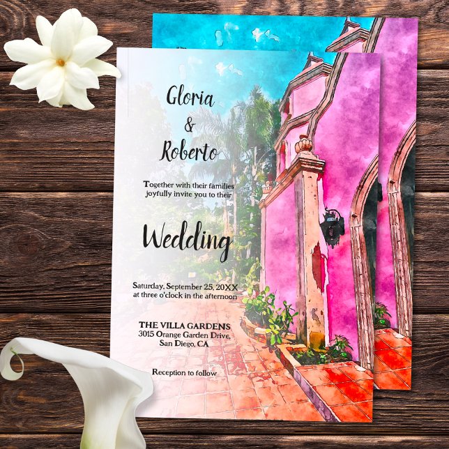Rustic Small Town Chapel Mexican Wedding Invitation (Creator Uploaded)