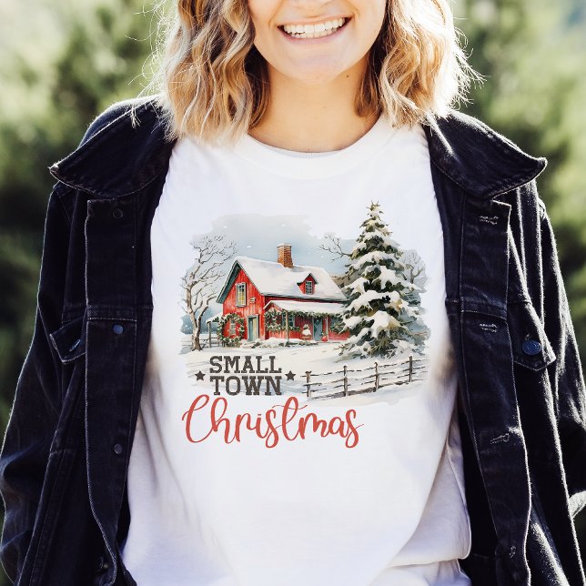 Rustic Small Town Christmas Farmhouse T-Shirt (Creator Uploaded)