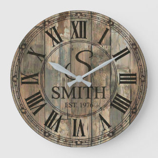 Rustic Smith Family wall Clock | Farmhouse Decor 