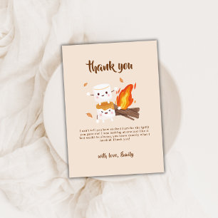 Rustic  S'more Love Campfire Baby Shower  Thank You Card