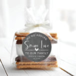 Rustic S'more Love Favour  Classic Round Sticker<br><div class="desc">These lovely s'more favour stickers are perfect for baby shower favours,  bridal shower favours,  birthday parties and weddings. See the entire collection for more matching items!</div>