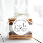 Rustic S'more Love Favour  Classic Round Sticker<br><div class="desc">These lovely s'more favour stickers are perfect for baby shower favours,  bridal shower favours,  birthday parties and weddings. See the entire collection for more matching items!</div>