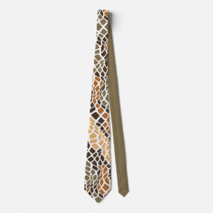 Rustic Snake Skin Camouflage Pattern Brown Beige Tie