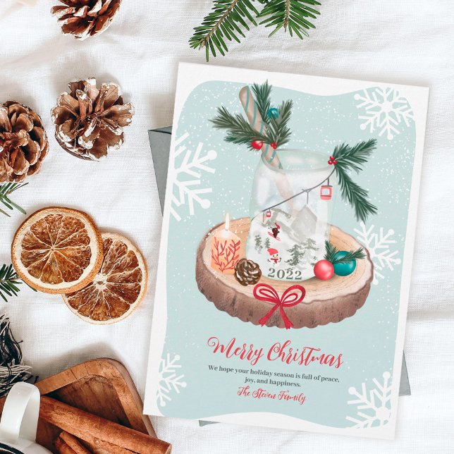 Rustic snow wood Christmas illustrations Holiday Card (Creator Uploaded)