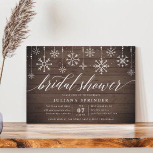Rustic Snowfall Bridal Shower Invitation