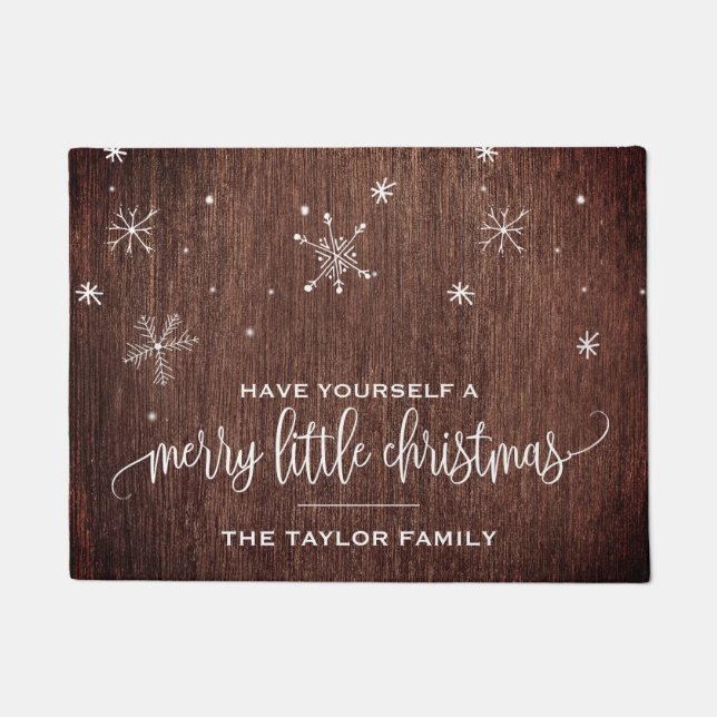 Rustic Snowflake Christmas Doormat (Front)