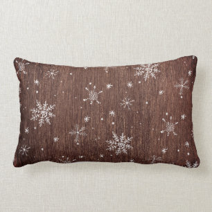 Rustic Snowflake Christmas Lumbar Cushion