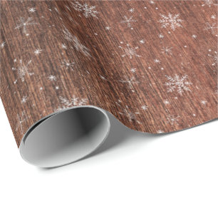 Rustic Snowflake Christmas Wrapping Paper