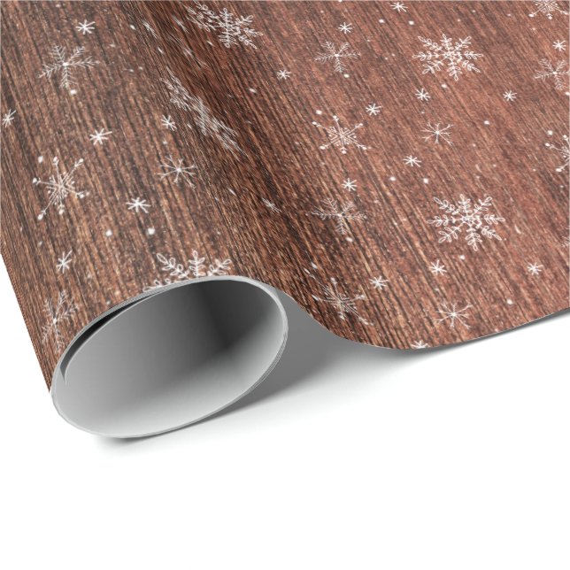 Rustic Snowflake Christmas Wrapping Paper (Roll Corner)