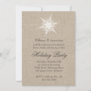 Rustic Snowflake Corporate Holiday Invitation