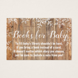 Rustic Snowflakes Baby Shower Bring a Book